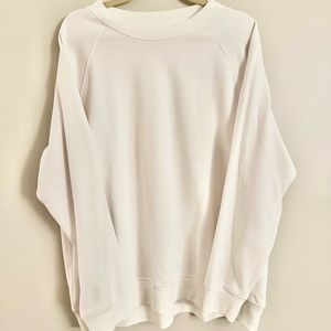 H&M White Crewneck Sweatshirt (L)